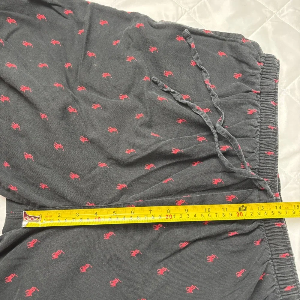 Polo‎ Ralph Lauren Pajama Pants All Over Red Pony XL Black Cotton Lounge Pants